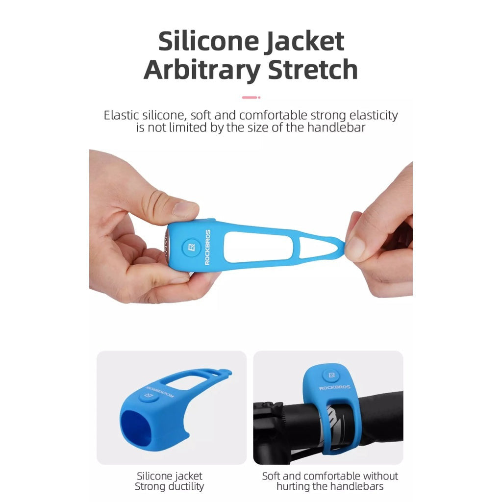 ROCKBROS Electric Cycling Bike Bells Horn Three Voice Rainproof MTB Bicycle Handlebar Bell