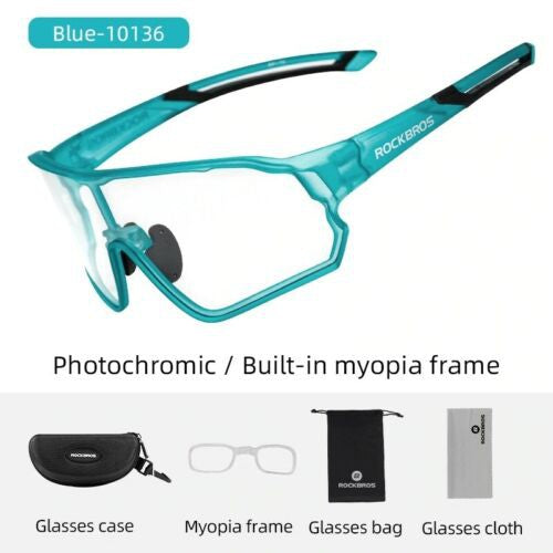 ROCKBROS Cycling Glasses Men Women Photochromic Outdoor Sport Hiking Eyewear Inner Frame Bicycle Glasses -10161