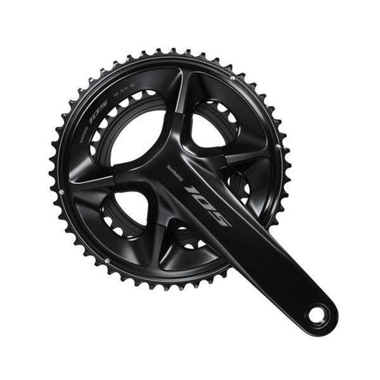 Shimano 105 FC‑R7100 2×12-Speed Crankset (170 mm, 50‑34T, Glossy Black)